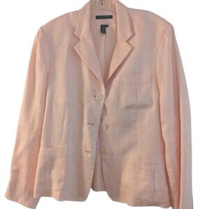 Lauren Ralph Lauren Light Pink Blazer 100% Linen